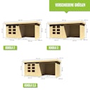 Vorschaubild Karibu Woodfeeling Gartenhaus Askola 2/3/3,5/4/5 m. 240 cm Schleppdach/Seiten- und Rückwand in Lamellenoptik