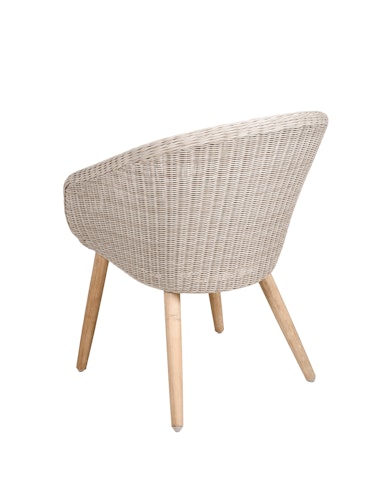Garden Pleasure Gartenmöbel Set FREMONT / ARVADA, Tisch Ø 110 + 4 Sessel, Akazie / Polyrattan Pfeffergrau / Kissen 100 % Polyester Taupe