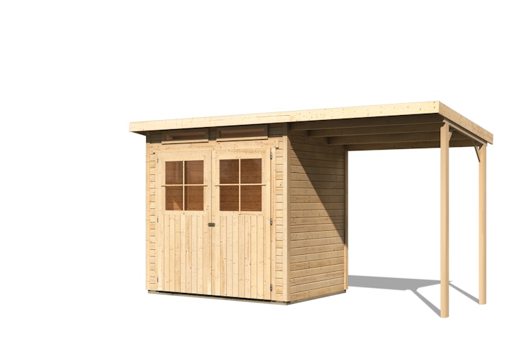 Karibu Eco Gartenhaus Grebenau / Glücksburg 2/3/4 mit 190 cm Schleppdach