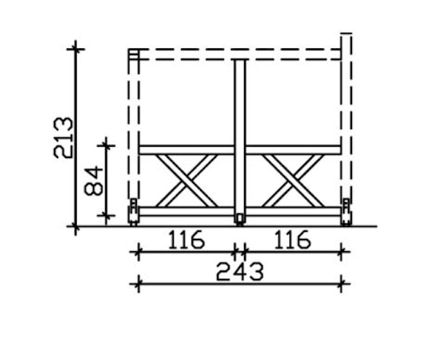 Skan Holz Andreaskreuz Seitenwände für freistehende Terrassenüberdachungen Leimholz