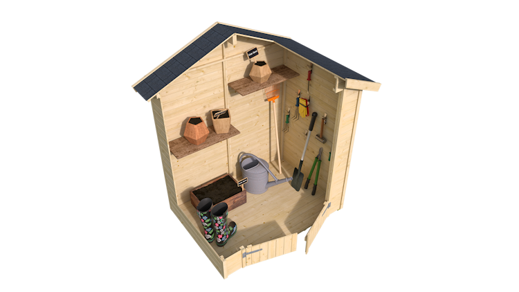 Weka Gartenhaus Mori mit Satteldach - 13 mm