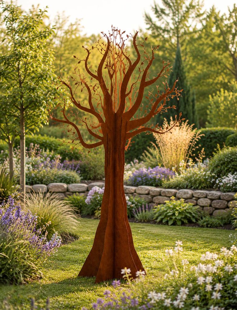 Badeko Baum-Deko 190 cm hoch in Edelrostoptik