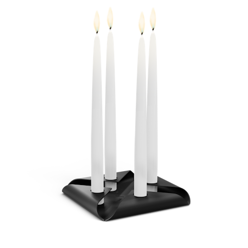 höfats Kerzenhalter-Set SQUARE CANDLE schwarz 4 Stück