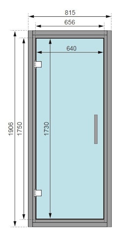 Karibu bronzierte Ganzglastür für 68 mm Kabinen
