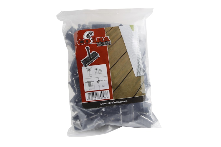 COBRA FASTENER Cobra HYBRID Clip 8-18 - 90 Clips inkl. Schrauben & Bit für WPC