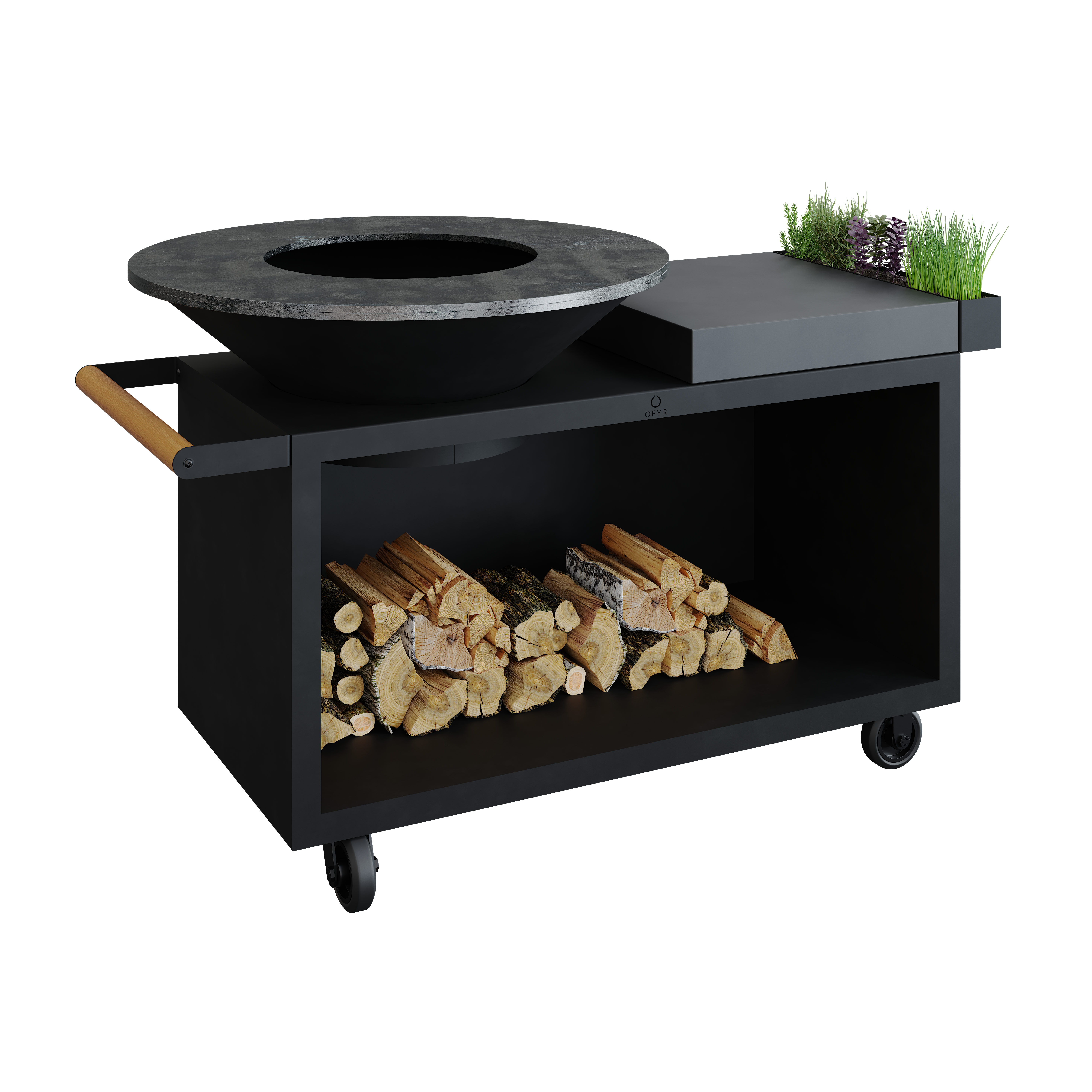 OFYR Plancha Grill Island Black 100 PRO Keramik Dunkelgrau