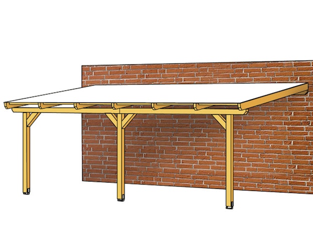Skan Holz Terrassenüberdachung Andria aus Leimholz mit Mittelpfosten Breite 648 cm