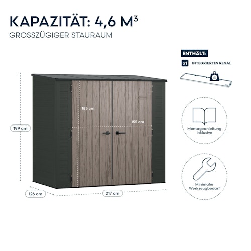 Suncast Kunststoff-Geräteschrank Modern - stahlverstärkt