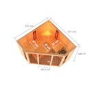 Vorschaubild Karibu Multifunktions-Sauna Asta inkl. Infrarotstrahler mit Eckeinstieg 68 mm inkl. gratis Sauna-Zubehörset im Wert von 234,94 €