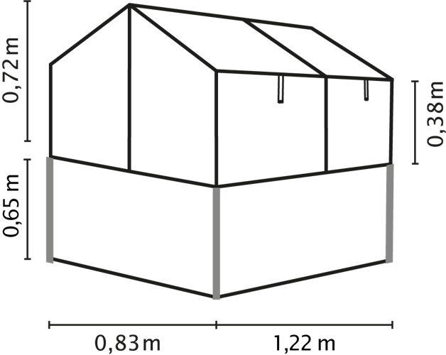 Vitavia Hochfrühbeet Paris mit 4 Dachfenstern B 119 x T 83 x H 72 cm