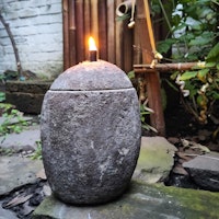 BambusBASIS Steinöllampe - handgefertigt