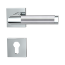 Vorschaubild Griffwerk CHRISTINA QUATTRO Klipptechnik -Edelstahl poliert/matt  Rosettengarnitur eckig -Klippt. -PZ -TS 40-45mm