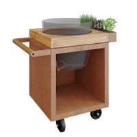 OFYR Kamado Table Corten 65 PRO Teakholz BGE