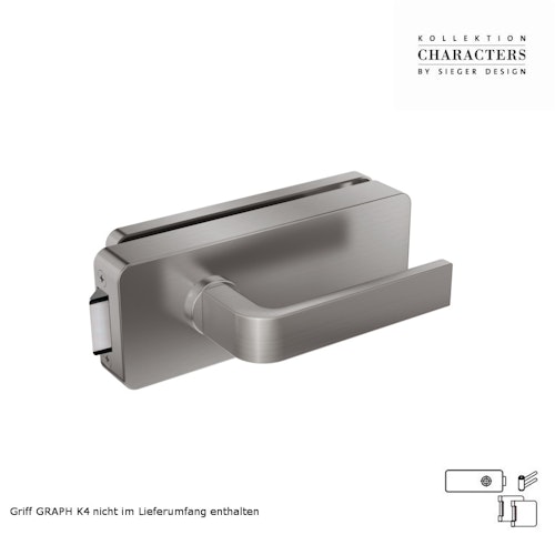 GRIFFWERK Ganzglastürbeschlagset GATE SIEGER DESIGN-Edelstahl matt