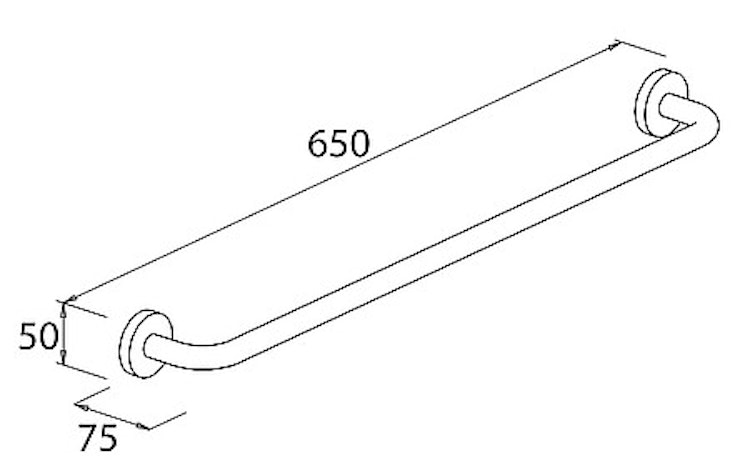 Bravat Badetuchstange Varuna, chrom - 65 cm, rund