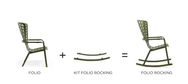 NARDI Kufen-Set FOLIO ROCKING, Kunststoff Tabacco - Abverkauf