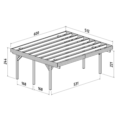 Palmako Carport Karl 20,6 m²