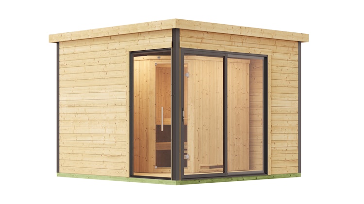 Weka Design-Saunahaus 412 inkl. Elementsauna 44/68 mm