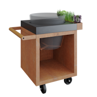 OFYR Kamado Table Corten 65 PRO Concrete BGE