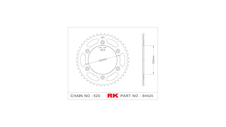RK 4425 Kettenrad für Honda CR, CRE, CRF und XR