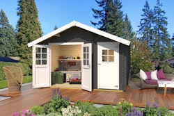 Weka Gartenhaus 253 graphitgrau/weiß - 28 mm