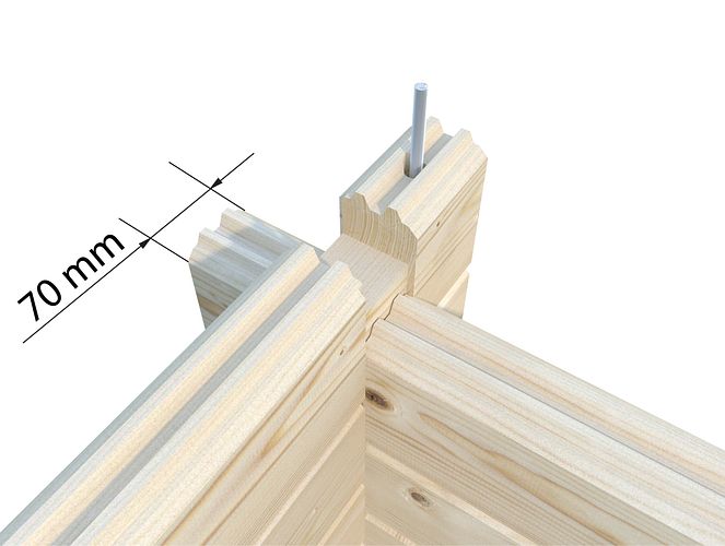 Palmako Garage Roger 27,7 m² - 70 mm - mit Holztor