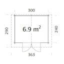 Vorschaubild Palmako Gartenhaus Vivian 6,9 m² - 28 mm