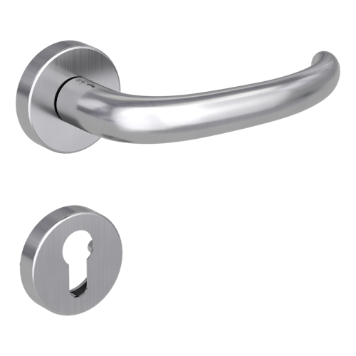 Griffwerk ULMER GRIFF Klipptechnik | DESIGN MANUFAKTUR FS Panik -Edelstahl matt  Rosettengarnitur geteilter Vierkant 9mm -Klippt. -PZ -TS 38-50mm