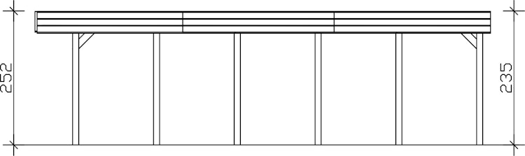 Skan Holz Friesland - Flachdach Doppelcarport aus Nadelholz Breite 546 cm
