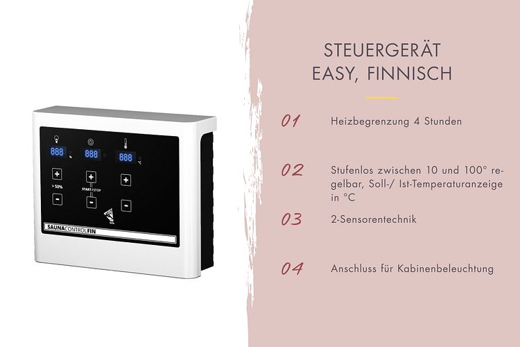 Karibu 9 kW Saunaofen finnisch anthrazit inkl. Steuergerät EASY schwarz - Sparset