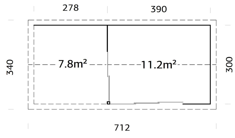 Palmako Gartenhaus Amanda 11,2 + 7,8 m² Slide Plus - 44 mm