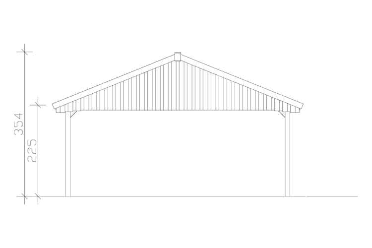 Skan Holz Wallgau - Satteldach Doppelcarport Breite 620 cm