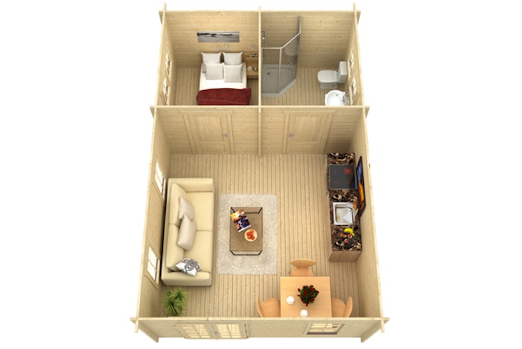 Skan Holz 45 mm Blockbohlenhaus Bern 4