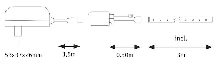 Paulmann YourLED LED Strip Lights and Sound für musikgesteuerten Farbwechsel 3m