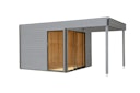 Vorschaubild Wolff Finnhaus Gartenhaus Studio 44-B mit Alu-Eckverkleidung/Schiebetür und 200 cm Lounge Anbau (Starletta 5232)