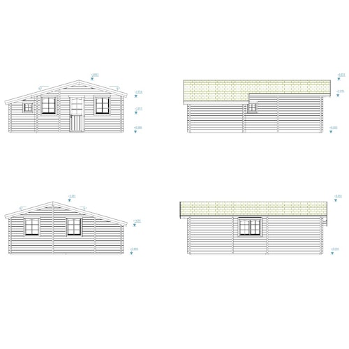 Palmako Ferienhaus Emily 39,2 m² - 70 mm