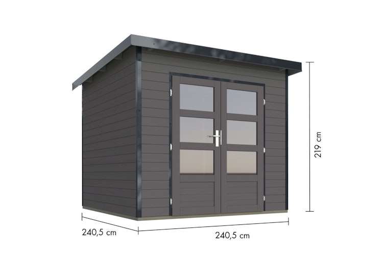 Karibu Metall-Holzgartenhaus Hybridhaus Pluto A/B - 28 mm/0,5 mm