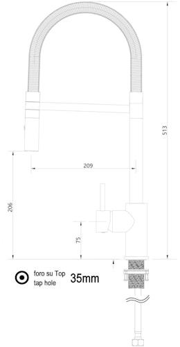Wasserhahn Küchenarmatur, SAM, mit 360° schwenkbarem Auslauf, abnehmbare 2 strahl Handbrause