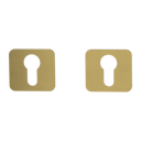 Vorschaubild Griffwerk Schlüsselrosettenpaar ONE abgerundet Profilzylinder Flachrosette Gold matt