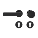 Vorschaubild Griffwerk Wechselgarnitur VAYA 265 MINIMAL MODERN fast2fix Fast2Fix Rosetten rund Knopf R2 Graphitschwarz L