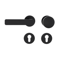 Griffwerk Wechselgarnitur VAYA 265 MINIMAL MODERN fast2fix Fast2Fix Rosetten rund Knopf R2 Graphitschwarz L