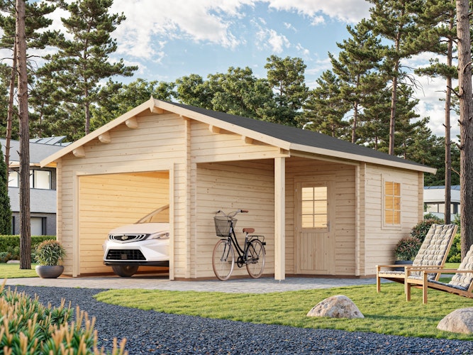 Palmako Garage Roger 21,9+5,2 m² - 44 mm - ohne Tor