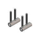 Vorschaubild Griffwerk Rahmenteilpaar -paarweise verpackt Office -Holz -48,5mm in Graphitschwarz