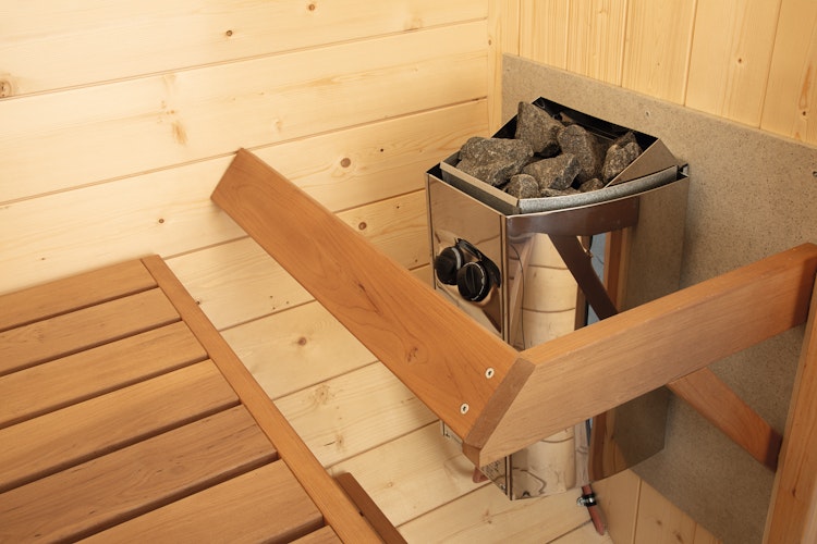 Wolff Finnhaus Terrassen-Saunafass Fasssauna 130