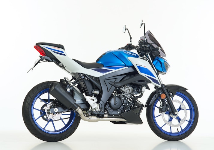 SHARK KOMPLETTANLAGE Edelstahl beschichtet schwarz-matt DSX-10 für SUZUKI GSX-R 125,GSX-S 125 EURO4  