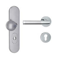 Griffwerk Kombi-Schutzbeschlag TITANO SB_882 mit Griff LOREDANA PROF 72mm Zylinderabdeckung Tür 38-50mm L LOREDANA PROF Edelstahl poliert-matt