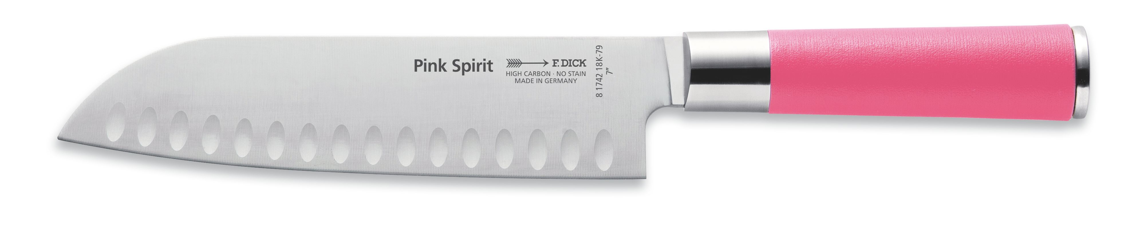 DICK Santoku mit Kullenschliff PINK SPIRIT 18 cm