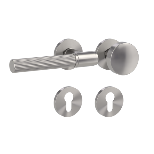 Griffwerk Wechselgarnitur VAYA 136 ARIS fast2fix Fast2Fix Rosetten rund Knopf R2 Samtgrau L