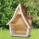 Vorschaubild Lieblingsplatz Philosophenbank mit Gaube und Rotzeder-Schindeln Brown Ceruse B-Ware