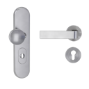 Vorschaubild Griffwerk TITANO Kombi SB_882 ES1 (S2) -Edelstahl matt Kombi-Schutzbeschlag -Knopf/Drücker -mit Griff DESM GRAPH -SG -rund -L -ZA, 72mm -TS 38-50